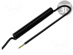 Wire: coiled | 5x0.35mm2 | unshielded | PUR | black | 300V | 0.1m | 0.4m