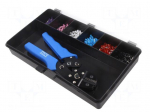 Tools set: for crimping push-on connectors, terminal crimping