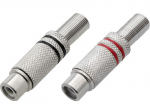 &Uuml;hendused // Different Audio, Video, Data connection plug and sockets // 2231#                Gniazdo rca-na kabel   metal (czarno-czerwony)