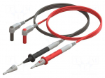 Clamp test lead set | Inom: 10A | banana 4mm plug | black,red