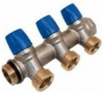Manifold 1'' - 4-ways 3/4'' Blue head screws GF