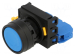 Switch: push-button | 22mm | Stabl.pos: 2 | NO | blue | none | IP65 | flat