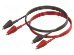 Test leads | Inom: 10A | Len: 1m | both sides,crocodile clip | 18AWG