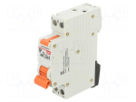 RCBO breaker | Inom: 6A | Ires: 30mA | Poles: 1+N | 230/400VAC | IP20