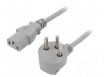Cable | 3x1mm2 | IEC C13 female,IS1-16P (H) plug angled | PVC | 1.8m
