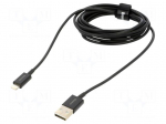 Cable | Apple Lightning plug,USB A plug | 2m | black | 2.4A
