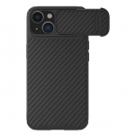 Back panel cover Nillkin  Nillkin Synthetic Fiber S Case iPhone 14 Plus case with camera cover, black