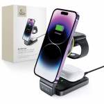 Adapter Tech-Protect  Tech-Protect QI15W-A28 MagSafe 3in1 Inductive Charger with Smartphone / Apple Watch / AirPods Stand - Black