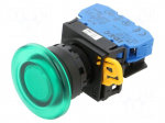 Switch: push-button | 22mm | Stabl.pos: 2 | NO | green | LED | IP65 | YW