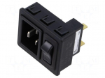 Male | for panel mounting,snap-in | plug | 250V | Type: C20 (I)