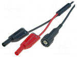 Test lead | BNC plug,banana plug 4mm x2 | Len: 1m | black | Z: 50&Omega;