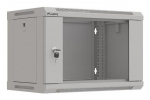 Rack mounting cabinet 19" 6U 540x350 grey with glass door Lanberg (Flat Pack)