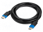 Cable | HDMI plug,both sides | PVC | 1.8m | black | 30AWG | Core: CCS