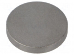 Magnet: permanent | samarium, cobalt | 41N | &Oslash;: 25mm | H: 4mm