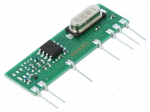 Module: RF | FM receiver | AM,ASK | 433.92MHz | -112dBm | 5VDC | 4.3mA