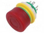 Switch: emergency stop | 22mm | Stabl.pos: 2 | NC x2 | red | yes | IP65
