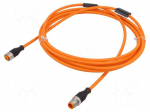 Cable: for sensors/automation | M12 | PIN: 4 | 4m | plug | 230VDC | 230VAC