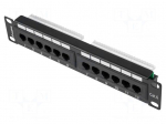 Patch panel | black | Number of ports: 12 | 10" | Cat: 6 | rack 10" | RACK
