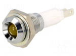 Indicator: LED | recessed | Cutout: &Oslash;9mm | for PCB | brass | &Oslash;LED: 5mm