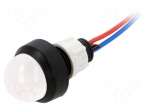 Indicator: LED | prominent | 12VDC | 12VAC | Cutout: &Oslash;13mm | IP40