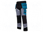Dungarees | Size: XL | black-grey-turquoise | 270g/m2