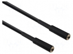 Cable | Jack 3.5mm socket,both sides | 1m | black | &Oslash;cable: 6mm | PVC