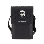 Karl Lagerfeld Saffiano Monogram Ikonik NFT Wallet Phone Bag / Black