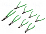 Tools set: pliers | for circlip | bent | Ring: internal,external
