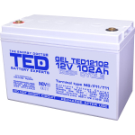 12V 102Ah s&uuml;vat&uuml;hjenemise geelaku | M8 klemm | 329 x 172 x 212 mm | TED