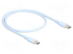 Cable | USB 2.0 | USB C plug,both sides | gold-plated | 0.5m | blue