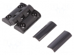Hinge | Width: 38mm | technopolymer (PA) | black | H: 39.5mm | -20&divide;80&deg;C