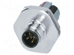Connector: M12 | socket | PIN: 5 | male | 48V | straight | IP67 | push-lock