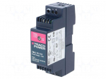 Power supply: switched-mode | 15W | 12VDC | 12&divide;16VDC | 1.25A | 80g | 85%