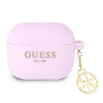 GUA3LSC4EU Guess 4G Charm silikona aizsargapvalks austiņām Apple Airpods 3 violets