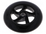 Wheel | black | Pcs: 1 | push-in | &Oslash;: 144mm | Plating: rubber | W: 29mm
