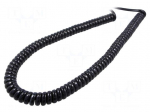 Wire: coiled | SPIRAL H07BQ-F | 3G1,5mm2 | unshielded | PUR | black