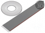 Wire: ribbon | 1.27mm | stranded | Cu | 10x28AWG | unshielded | PVC | grey