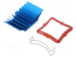 Heatsink: extruded | grilled | BGA | blue | L: 30mm | W: 30mm | H: 12.5mm