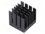 Heatsink: extruded | grilled | BGA | black | L: 21mm | W: 21mm | H: 19.5mm