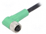 Connection lead | M8 | PIN: 3 | angled | 5m | plug | 250VAC | 4A | -25&divide;90&deg;C