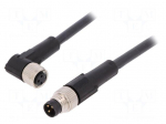 Connection lead | M8 | PIN: 3 | 2m | plug | 60VAC | 4A | -25&divide;80&deg;C | IP65/IP67