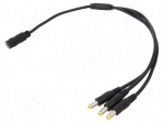 Cable | 2x0.5mm2 | DC 5,5/2,1 plug x3,DC 5,5/2,1 socket | straight