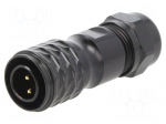 Connector: circular | plug | male | PIN: 2 | IP67 | SA12 | 5&divide;8mm | 13A | 250V