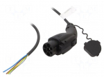 EMobility: cable | 1x0.5mm2,3x2.5mm2 | 250VAC | 4kW | IP44 | 7.5m | 16A