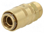 Quick connection coupling | straight | max.15bar | brass | Seal: FPM