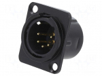 Connector: XLR | socket | male | PIN: 5 | soldering | black | metal