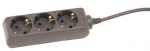 Pikendusjuhe 3,0 m 3 pistikupesa 3G1,0 must 133003