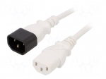Cable | 3x0.75mm2 | IEC C13 female,IEC C14 male | PVC | 1.8m | white
