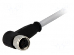 Connector: M8 | female | PIN: 3 | angled 90&deg; | with lead | plug | 7.5m | PVC