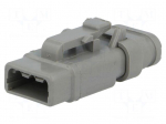Connector: wire-wire | plug | female | DTM | PIN: 3 | IP68 | for cable